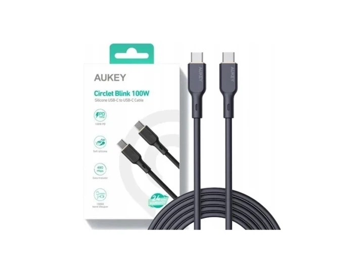 Кабель AUKEY Type-C/Type-C 100W 1.8m (CB-SCC102) чорний - изображение 4