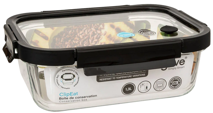 Pojemnik na żywność 5five Simply Smart szklany z hermetyczną pokrywką L 1300 ml (3560232776991) - obraz 6