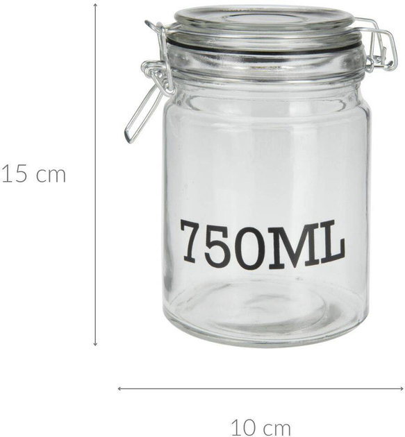 Słoik Home & Styling Collection z pokrywką i klipsem 750 ml (8711295730795) - obraz 2