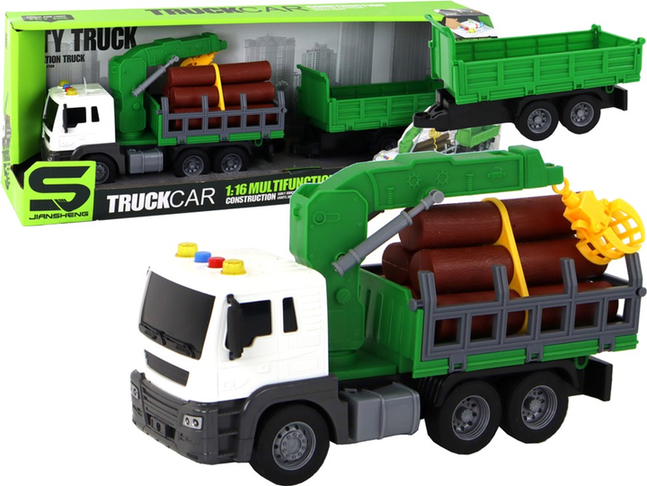 Ciężarówka LEAN Toys z dźwigiem i akcesoriami (6920179505233) - obraz 3