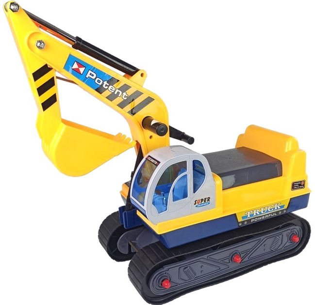 Koparka LEAN Toys z kaskiem Żółta (5904204753180) - obraz 3
