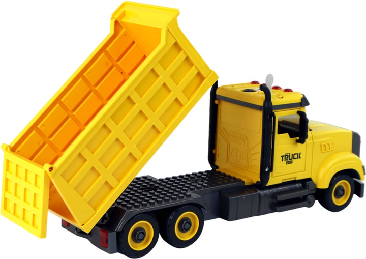Ciężarówka do skręcania LEAN Toys z akcesoriami Żółta (5905679074633) - obraz 4