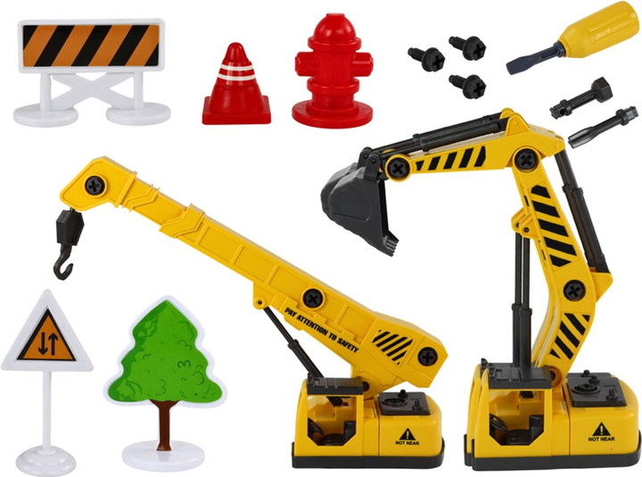 Zestaw maszyn budowlanych do skręcania LEAN Toys z akcesoriami (5905991000181) - obraz 3