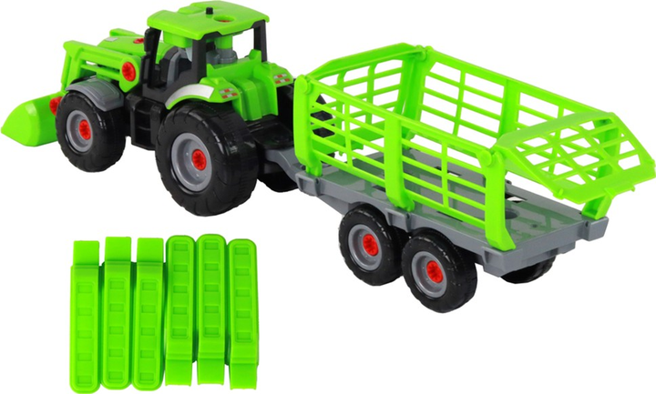 Traktor do skręcania LEAN Toys z przyczepą i akcesoriami (5905991000167) - obraz 5