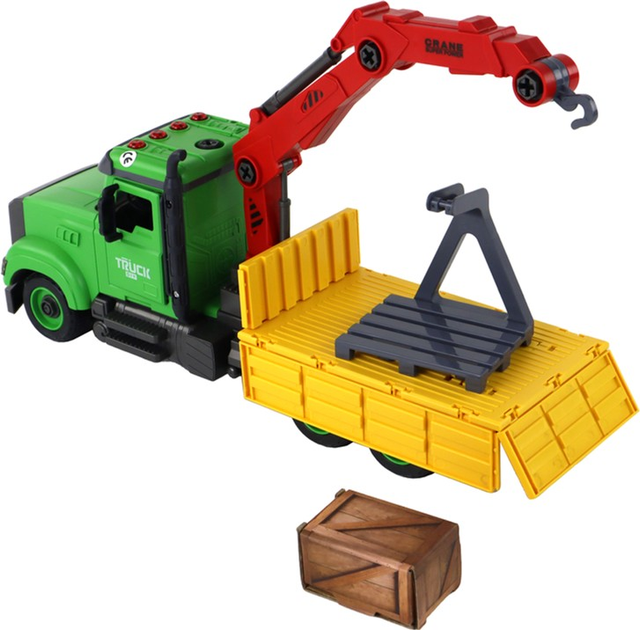 Вантажівка для складання LEAN Toys з краном та аксесуарами Зелений (5905679074541) - зображення 4