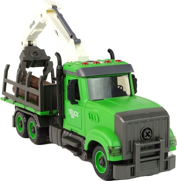 Ciężarówka do przewozu drewna do skręcania LEAN Toys z akcesoriami (5905679074558) - obraz 6
