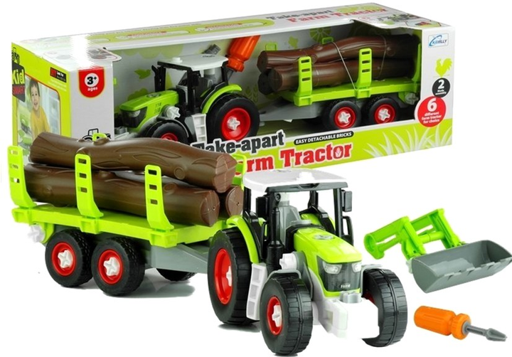 Traktor Leantoys z przyczepą i akcesoriami 43 cm (5905323219366) - obraz 1