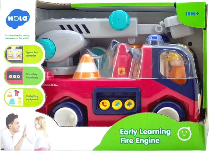Wóz strażacki LEAN Toys Interaktywny z dźwiękiem i podświetleniem (5905214978495) - obraz 3