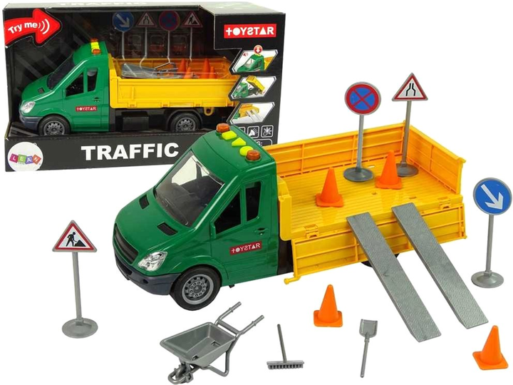 Wywrotka LEAN Toys Traffic 10430 z akcesoriami (5904665992685) - obraz 1