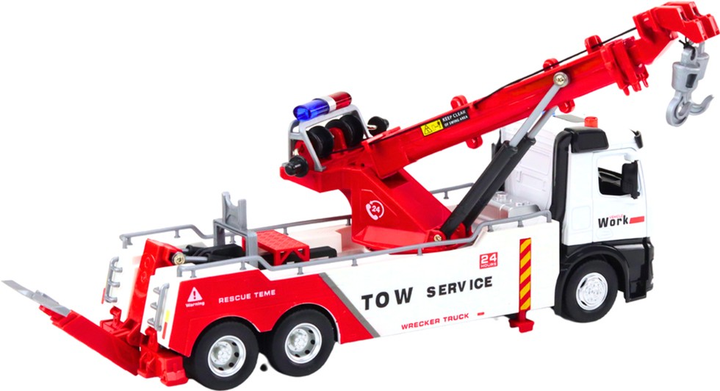 Вантажівка LEAN Toys з краном Біло-червоний (5905991019077) - зображення 4