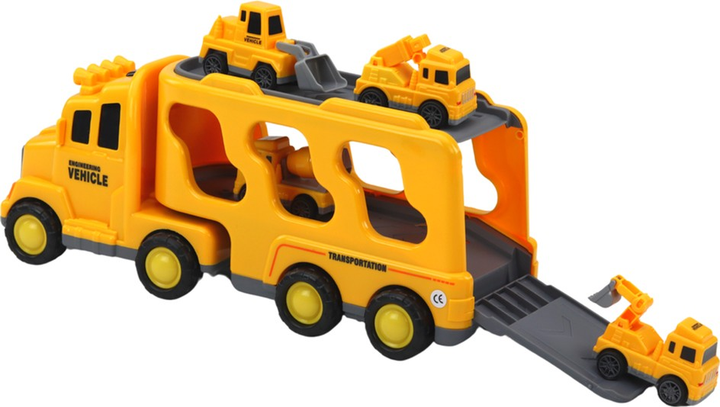 Евакуатор LEAN Toys Lora з будівельними транспортними засобами 4 шт (5905991010944) - зображення 3