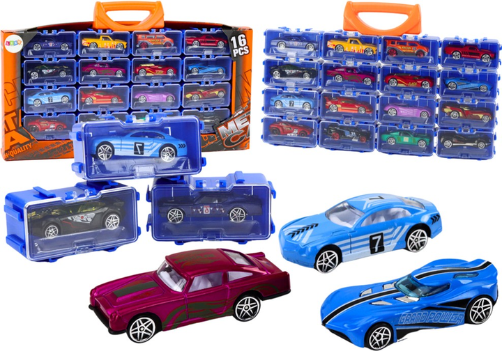 Zestaw metalowych samochodów LEAN Toys w walizce 16 szt (5905991019725) - obraz 4
