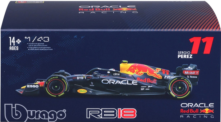 Металева модель автомобіля Bburago Formula Red Bull RB18 2022 Perez 1:43 (4893993014750) - зображення 1