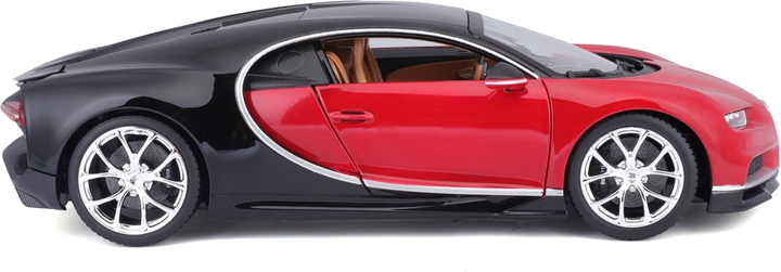 Металева модель автомобіля Bburago Bugatti Chiron 1:18 Чорно-червона (4893993009817) - зображення 10