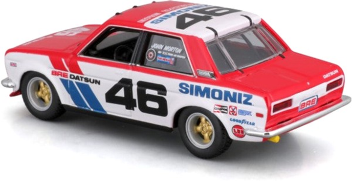 Металева модель автомобіля Bburago Bre Datsun 510 Race 1:43 (4893993383016) - зображення 4