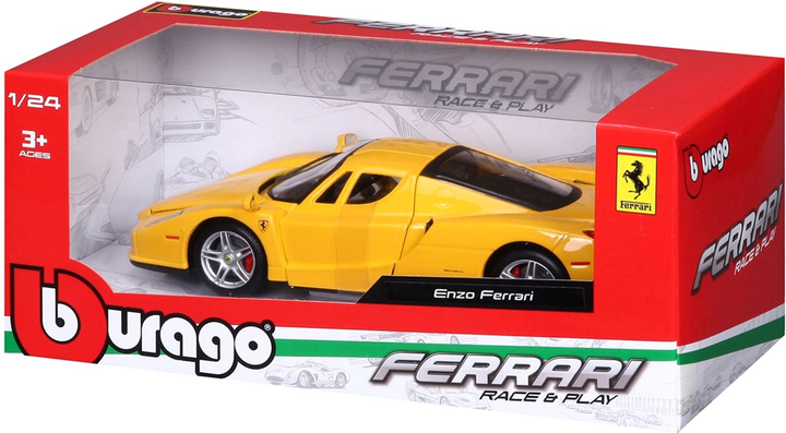 Металева модель автомобіля Bburago Ferrari Enzo 1:24 Жовта (4893993012176) - зображення 1