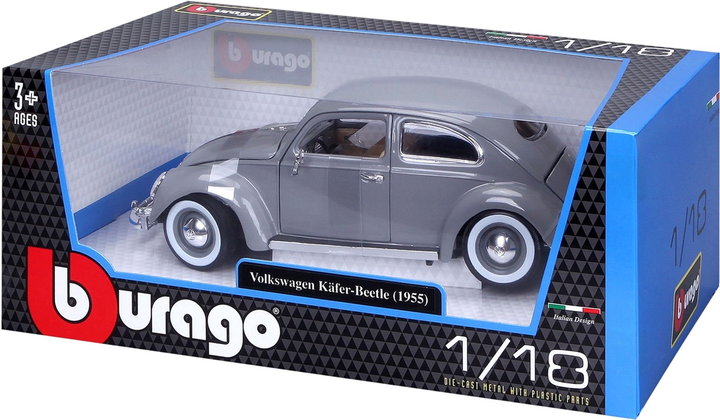 Металева модель автомобіля Bburago Volkswagen Kafer-Beetle 1:18 (4893993002689) - зображення 2