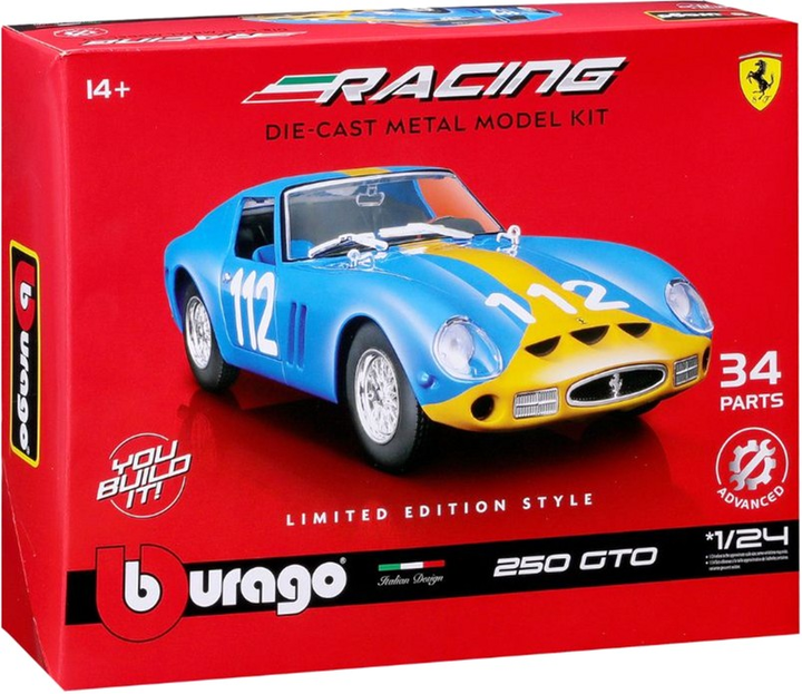 Металева модель автомобіля Bburago Ferrari 250 GTO 1:24 (4893993263059) - зображення 1