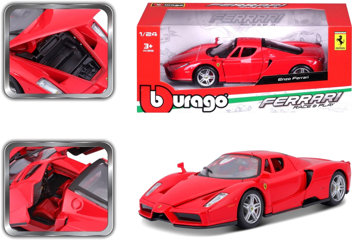 Металева модель автомобіля Bburago Ferrari Enzo 1:24 Червона (4893993260065) - зображення 3