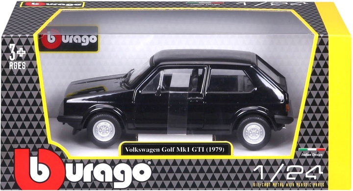 Металева модель автомобіля BBurago VW Golf MK1 GTI 1979 1:24 Чорна (4893993010998) - зображення 1