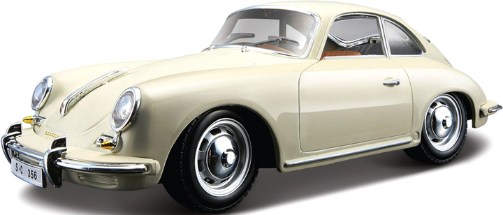 Metalowy model samochodu BBurago Porshe 356B Coupe 1:24 Kość słoniowa (4893993220793) - obraz 2