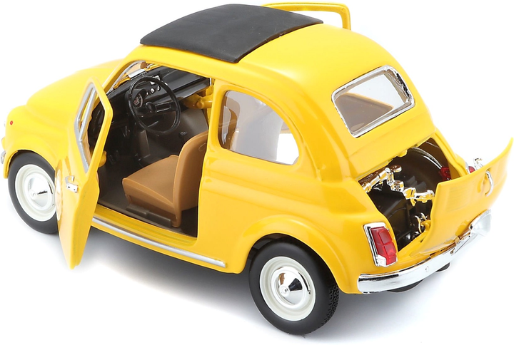 Металева модель автомобіля BBurago Fiat 500 F 1965 1:24 Жовта (4893993220984) - зображення 4