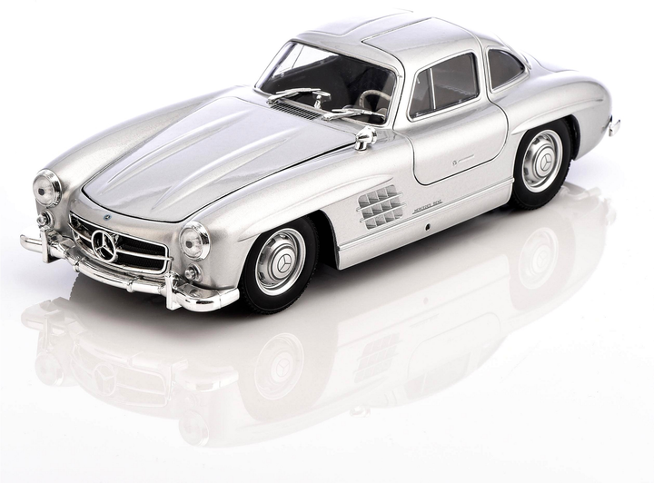 Metalowy model samochodu BBurago Mercedes-Benz 300SL 1954 1:24 Srebrny (4893993010530) - obraz 3