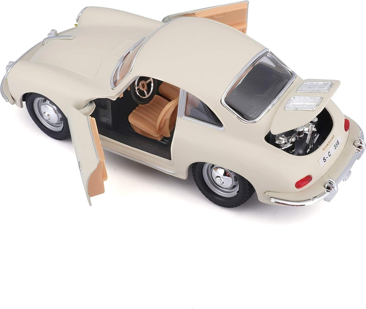 Metalowy model samochodu BBurago Porshe 356B Coupe 1:24 Kość słoniowa (4893993220793) - obraz 6