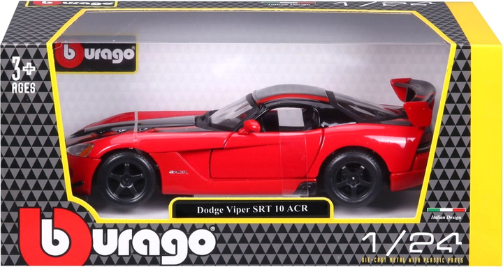 Metalowy model samochodu BBurago Dodge Viper SRT 10 ACR 1:24 Czerwony (4893993221141) - obraz 1