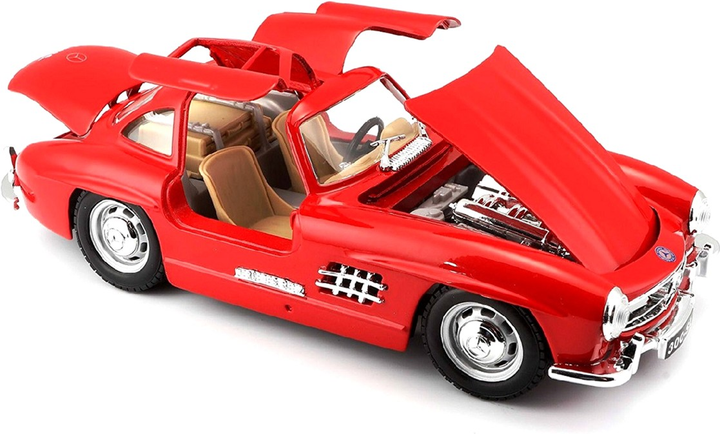 Metalowy model samochodu BBurago Mercedes Benz 300SL 1954 Czerwony (4893993220236) - obraz 3