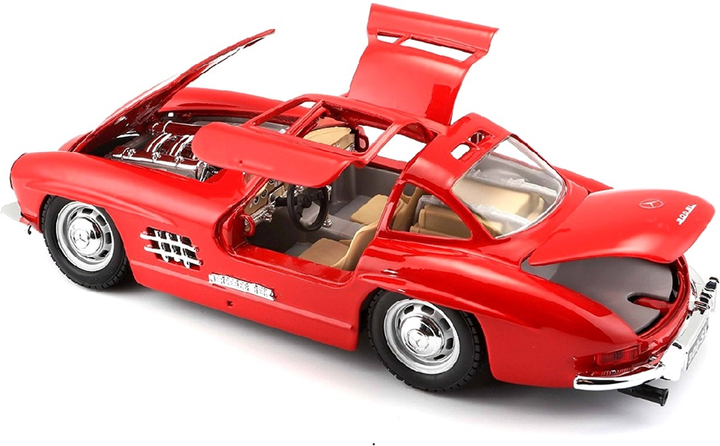 Metalowy model samochodu BBurago Mercedes Benz 300SL 1954 Czerwony (4893993220236) - obraz 4