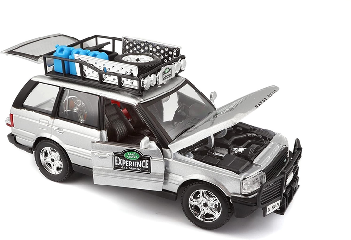 Metalowy model samochodu BBurago Range Rover 1:24 Srebrzysty (4893993220618) - obraz 3