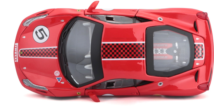 Metalowy model samochodu BBurago Ferrari 458 Challenge 1:24 Czerwony (4893993263028) - obraz 9