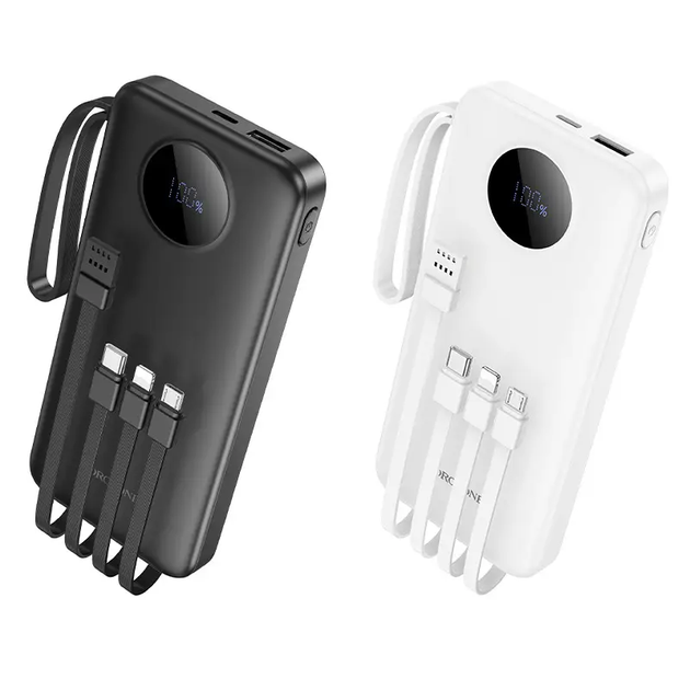 Powerbank BOROFONE BJ53 10000 mAh + кабелі Type-C/Lightning/micro USB/USB білий G-11561 - Фото 5 Powerbank BOROFONE BJ53 10000 mAh + кабелі Type-C/Lightning/micro USB/USB білий G-11561 - изображение 5