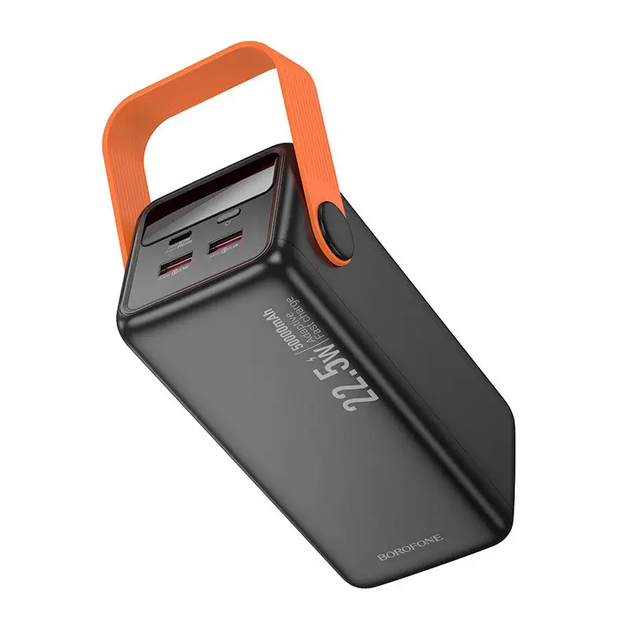 Powerbank BOROFONE зі швидкою зарядкою 22.5W BJ66A 50000 mAh з ліхтарем чорний G-11774 - изображение 4