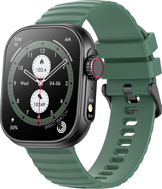 Smartwatch MyPhone Watch Tool Black/Green (SMA002889) - obraz 2