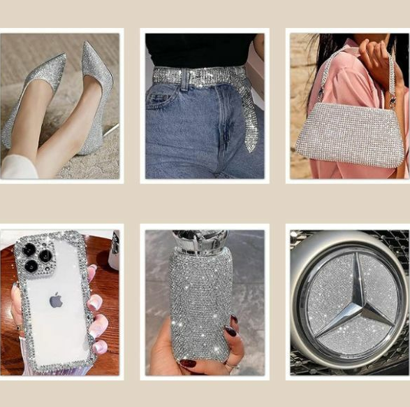 Декоративная лента со стразами, лента самоклеящаяся 4 штуки со стразами в 4, 6, 8 и 10 рядов - изображение 2