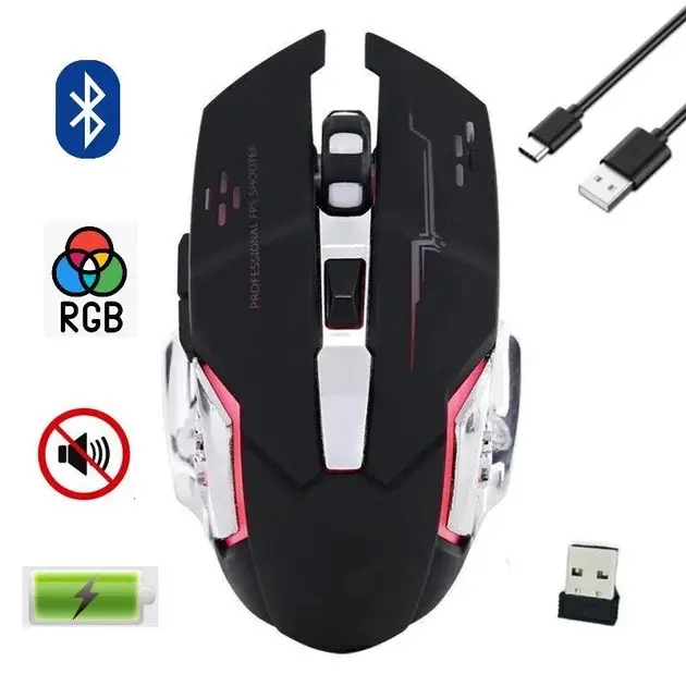 Миша ігрова бездротова з RGB-підсвіткою K2 - зображення 2