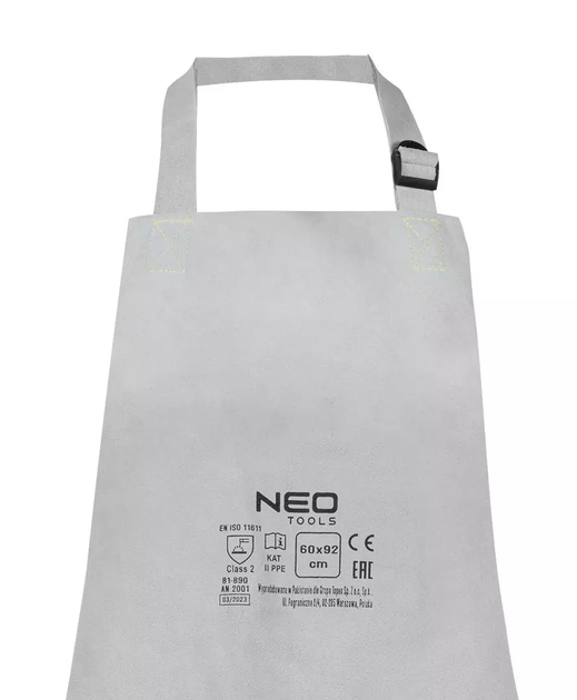 Шкіряний зварювальний фартух NEO Tools 60 x 90 см 81-890 (5907558484557) - зображення 2