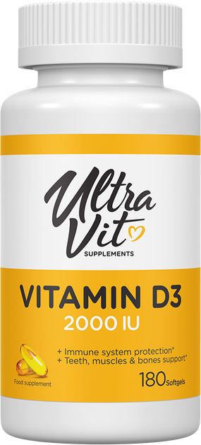 Suplement diety UltraVit Vitamin D3 2000 IU180 kapsułek (5060730361982) - obraz 1