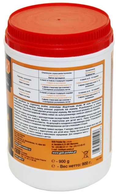 Порошок для чищення димоходів GEB Propfeu Poudre De Ramonage 0,9 кг - зображення 3