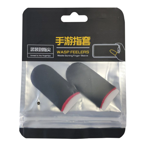 Игровые напальчники Wasp Feeler черные (аналог Flydigi от Xiaomi) с красным манжетом для игры на телефоне Pubg Call of Duty mobile - Фото 6 Игровые напальчники Wasp Feeler черные (аналог Flydigi от Xiaomi) с красным манжетом для игры на телефоне Pubg Call of Duty mobile - изображение 6