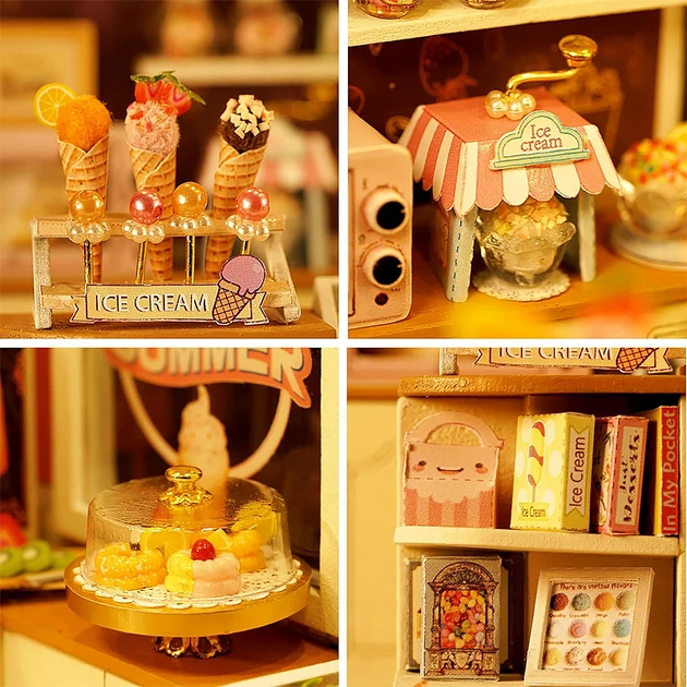 Кукольный дом конструктор DIY Cute Room H-023 Магазин мороженого Счастье Румбокс - изображение 6