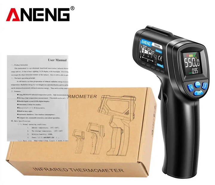 Инфракрасный безконтактный термометр пирометр ANENG TH104 (-50-550°C) - изображение 7