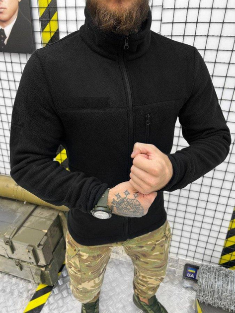 Тактическая кофта флисовая с креплением для шевронов Polartec Tactical Fleece Black L - изображение 1