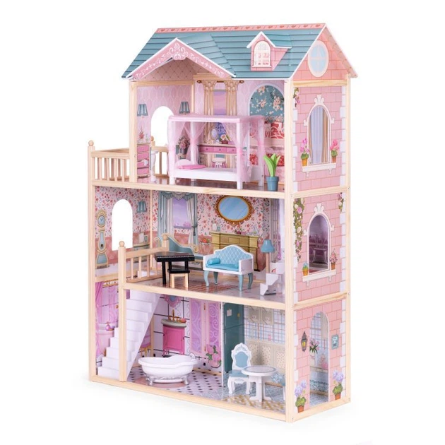 Ляльковий будинок Ecotoys 3 поверхи з меблями 123 см (8106) (5905817003389) - зображення 4