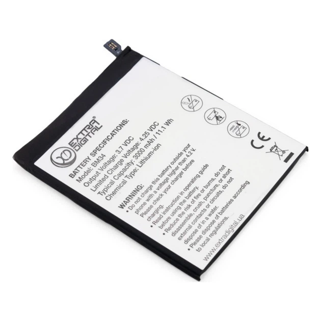 Аккумулятор, батарея для Xiaomi Mi Note Pro (BM34) 3000 mAh | Extradigital - Фото 3 Аккумулятор, батарея для Xiaomi Mi Note Pro (BM34) 3000 mAh | Extradigital - изображение 3