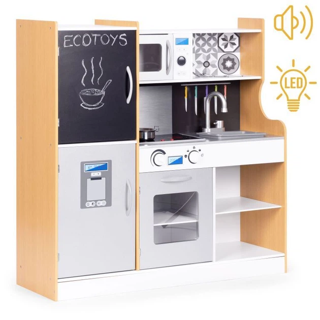 Дерев'яна ігрова кухня Ecotoys зі звуковими та світловими ефектами (TL053001) (5905817003860) - зображення 3