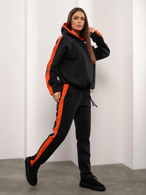 Спортивный костюм на флисе женский ISSA PLUS 14934 3XL Черный (issa2007682658565) - изображение 3
