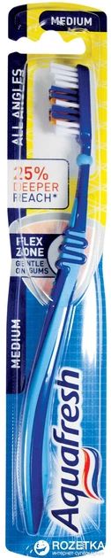 Зубная щетка aquafresh all angles / clean&reach, средняя/12 (5999518577577)